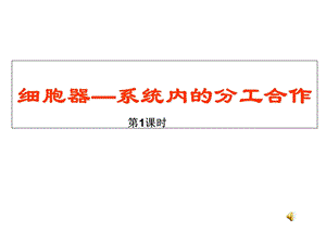 细胞器-系统的分工与合作.ppt