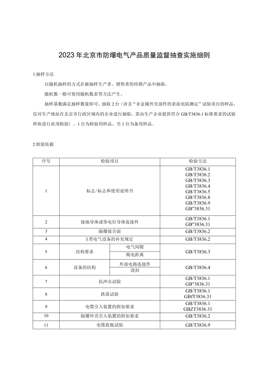 2023年北京市防爆电气产品质量监督抽查实施细则.docx_第1页