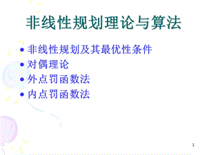 非线性规划理论与算法.ppt