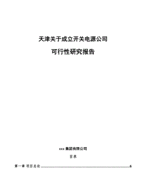 天津关于成立开关电源公司可行性研究报告范文参考.docx