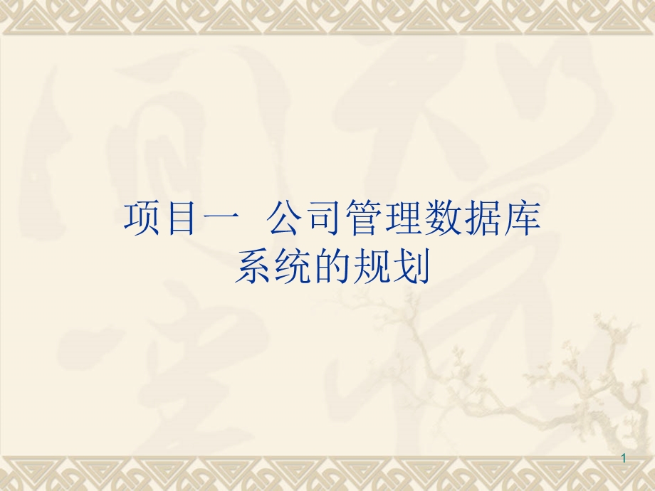 项目一公司管理数据库系统的规划ppt课件.ppt