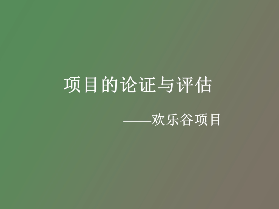 项目的论证与评估欢乐谷.ppt_第1页