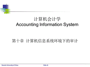 计算机会计第10讲计算机信息系统环境下的审计.ppt
