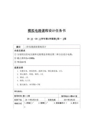 二阶高通滤波器实施方案.docx