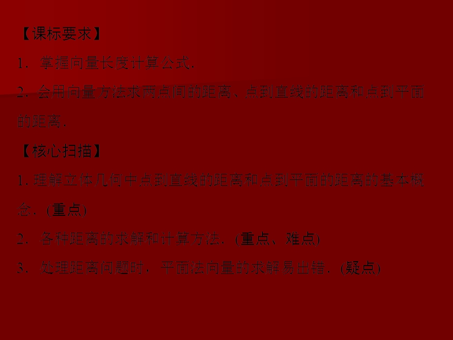 26距离的计算课件(北师大版选修21).ppt_第2页