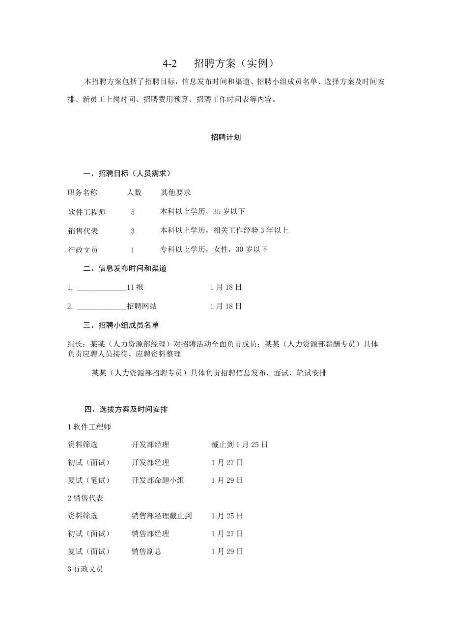 招聘计划(实例).docx_第1页