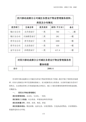 太升物四川移动成都分公司城区营业厅物业管理投标书.doc