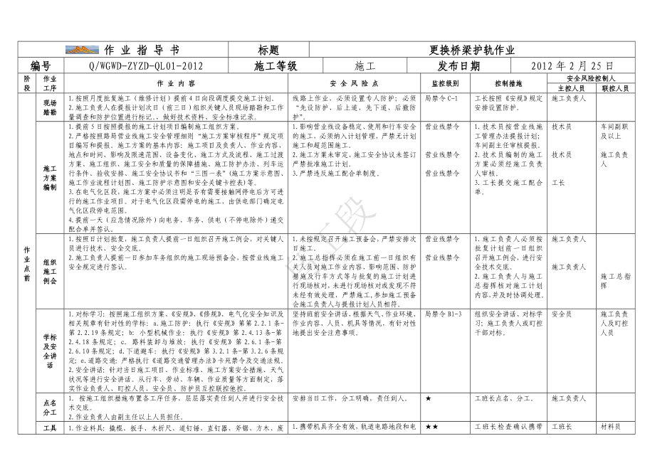 桥梁01更换桥梁护轨作业指导书.doc_第1页