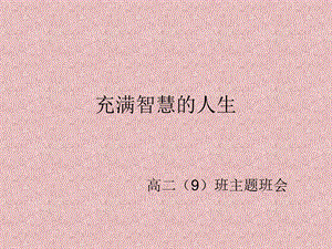 高二主题班会《充满智慧的人生》.ppt