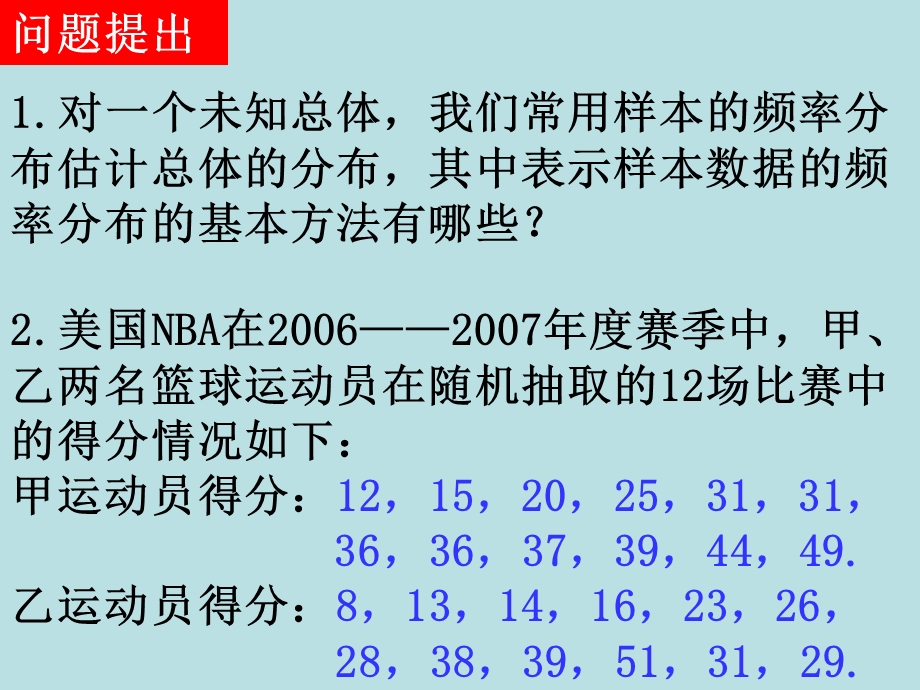 高一数学《用样本的数字特征估计总体的数字特征》.ppt_第2页