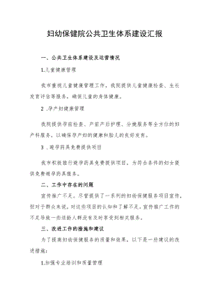 妇幼保健院公共卫生体系建设汇报.docx