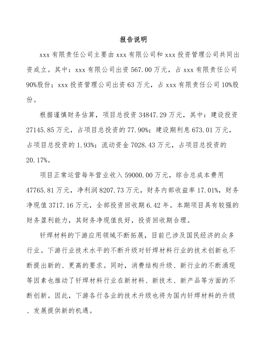 大连关于成立钎料公司可行性研究报告.docx_第2页