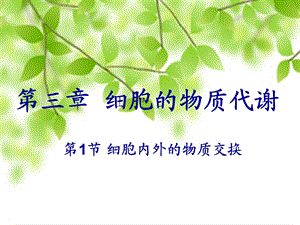 细胞的物质代谢.ppt