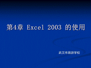 [其它考试]第4章Excel 2003 的使用.ppt