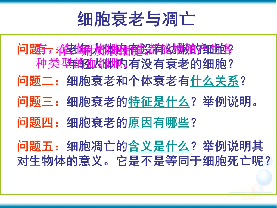 高一生物必修二细胞衰老、凋亡和癌变.ppt_第3页