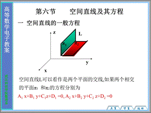 76第六节空间直线及其方程.ppt