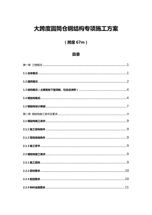 大跨度圆筒仓钢结构专项施工方案.doc