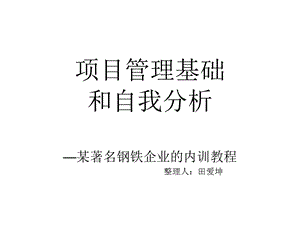 项目管理基础和自我分析.ppt