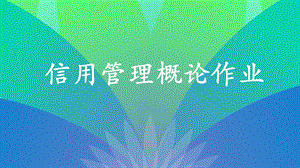 信用管理概论作业.ppt