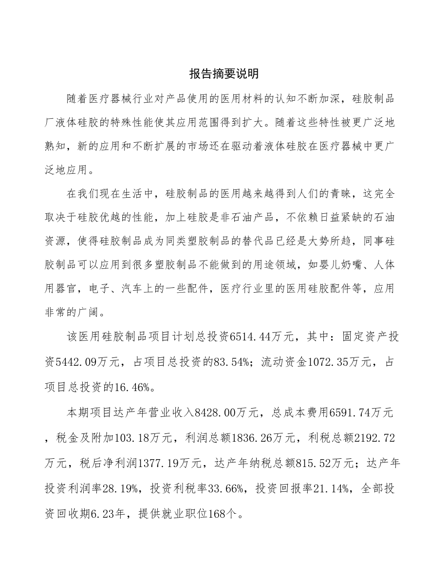 大连硅胶制品项目可行性研究报告.docx_第2页