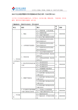 主治医师整形外科学基础知识考试大纲(专业代码324).doc