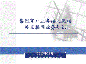 集团客户业务接入方案及互联网业务知识.ppt