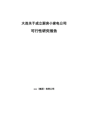 大连关于成立厨房小家电公司可行性研究报告.docx