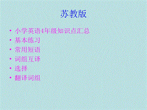 苏教版小学四年级4A英语练习.ppt