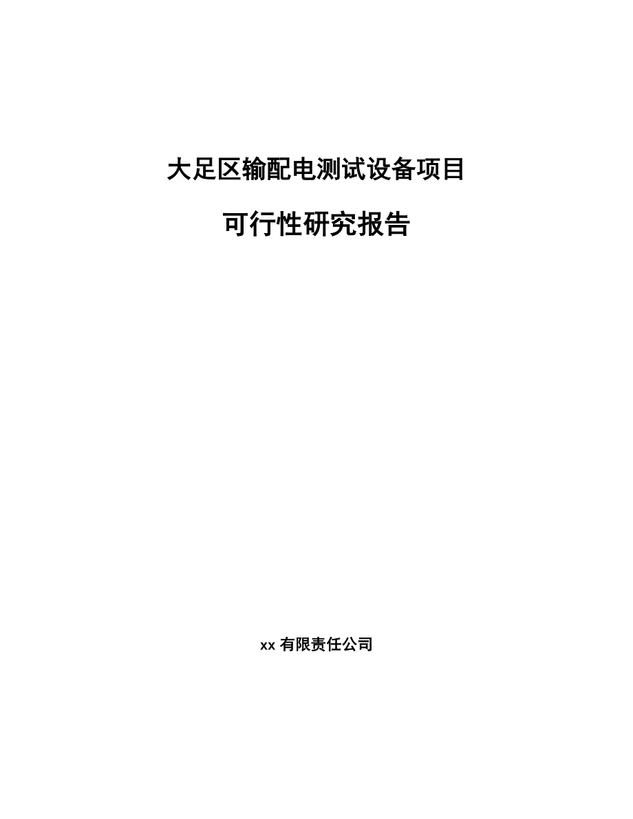 大足区输配电测试设备项目可行性研究报告.docx_第1页