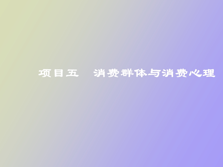 项目五消费群体与消费心理.ppt