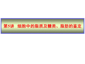 细胞中的脂质及糖类、脂肪的鉴定.ppt