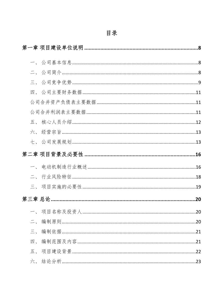 奉节小功率电机项目可行性研究报告.docx_第2页