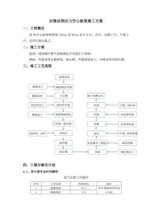 20m后涨法预应力空心板梁施工方案 2.doc