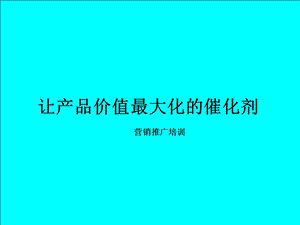 房地产营销推广培训-让产品价值最大化的催化剂.ppt