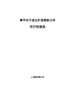 奉节关于成立矿渣微粉公司可行性报告.docx