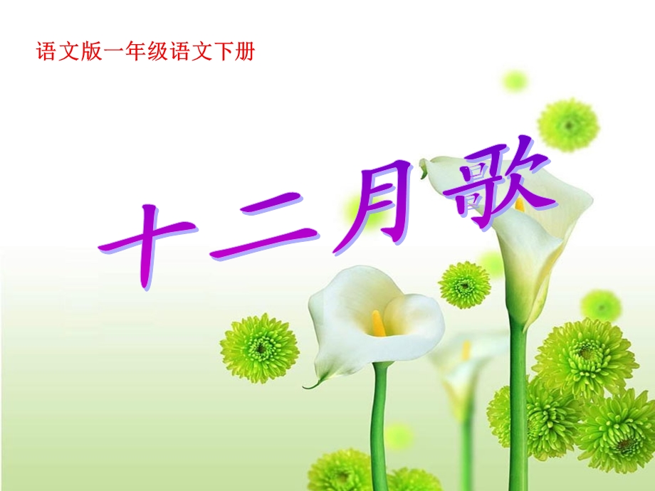 《十二月花歌》(语文版一年级语文下册课件).ppt_第1页