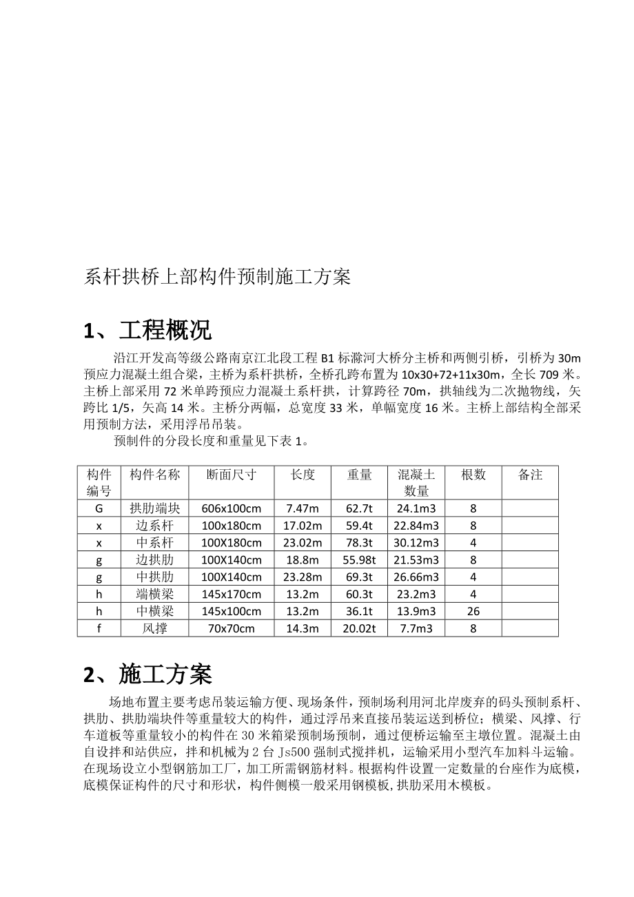 混凝土预制系杆拱预制方案.doc_第1页