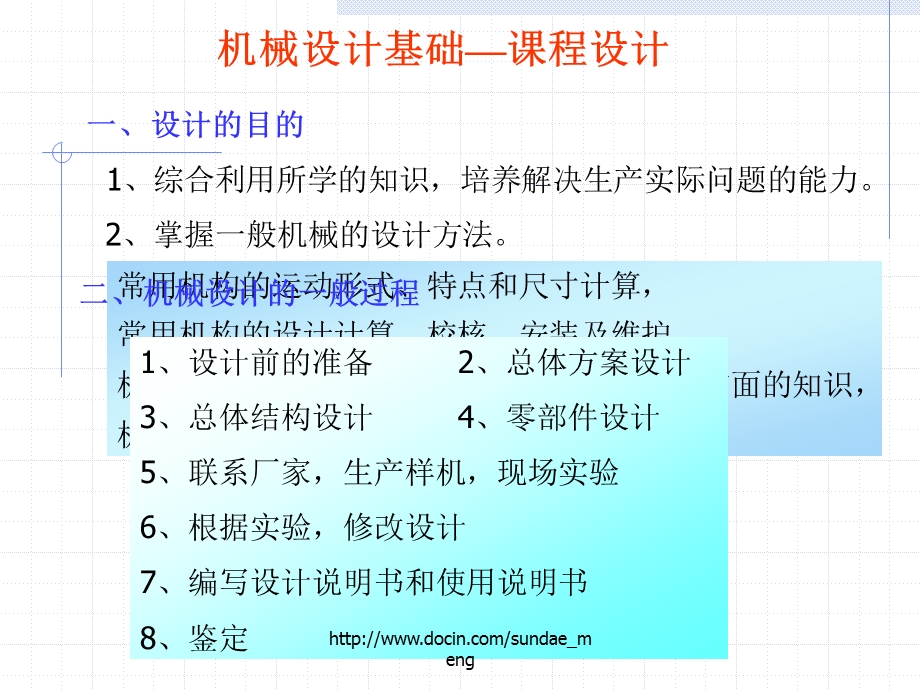 【大学课件】机械设计基础 课程设计.ppt_第1页