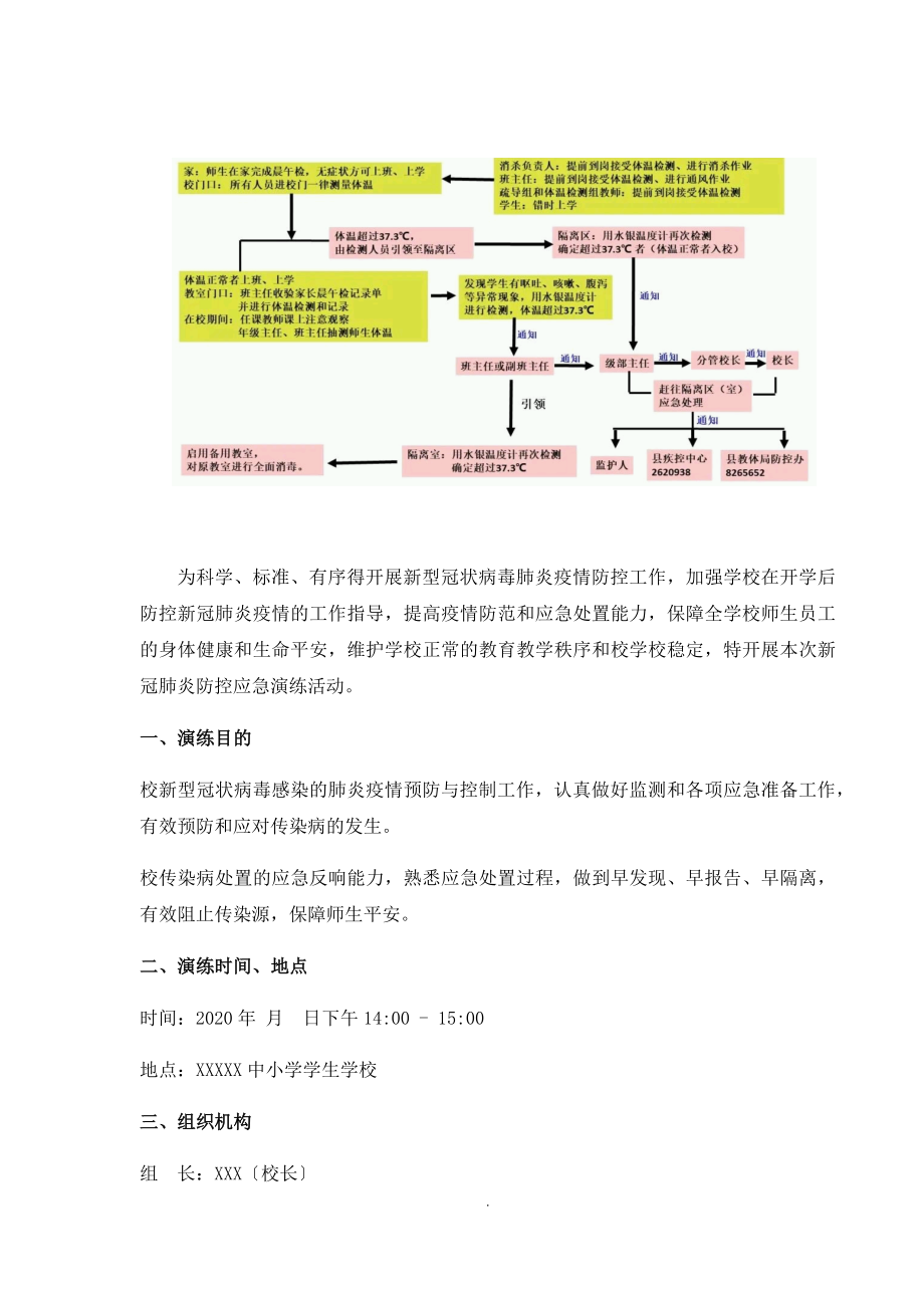 学校新冠肺炎疫情防控应急演练方案-.doc_第3页