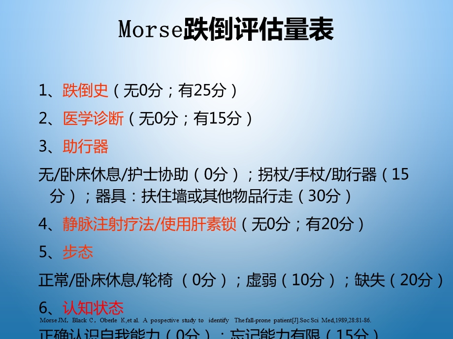 《Morse 跌倒评估量表》的使用.ppt_第3页