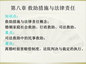 婚姻家庭继承法课件-第六章救助措施与法律责任.ppt