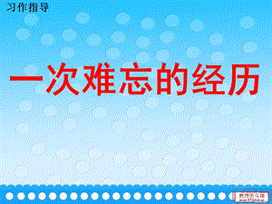 《一次难忘的经历》习作指导.ppt