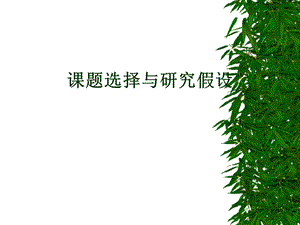 课题选择与研究假设.ppt