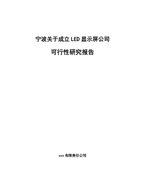 宁波关于成立LED显示屏公司可行性研究报告.docx