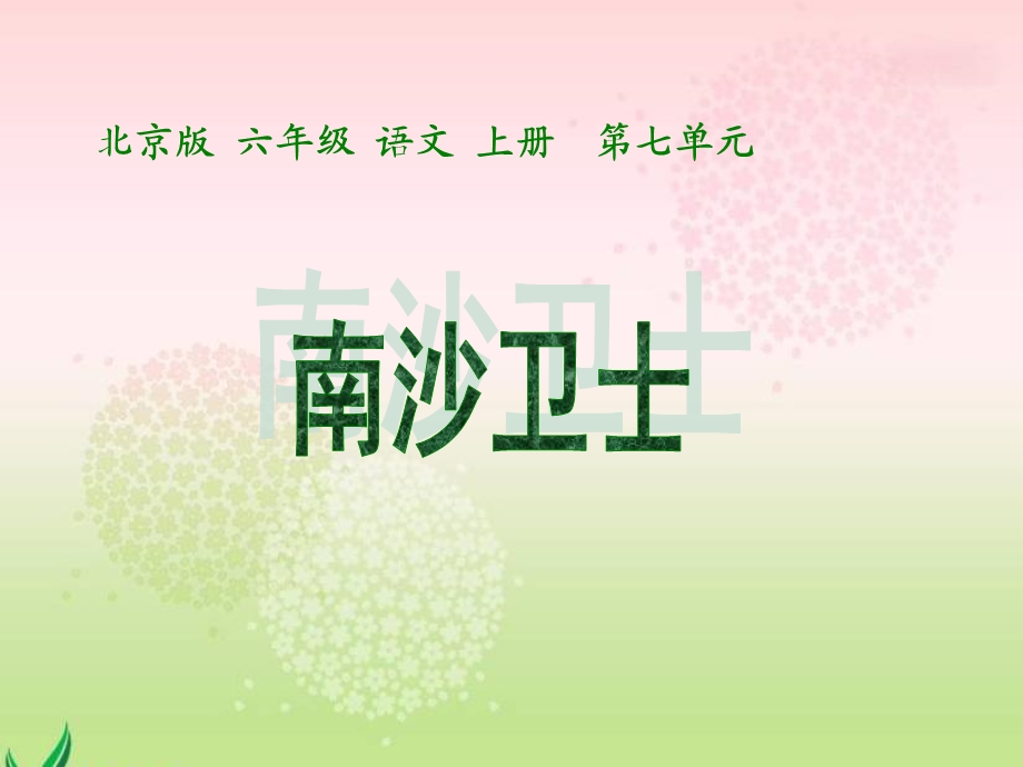 《南沙卫士》课件(北京版六年级语文上册课件).ppt_第1页