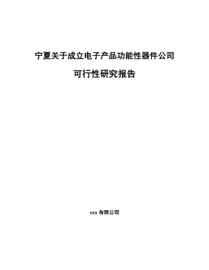 宁夏关于成立电子产品功能性器件公司可行性研究报告.docx