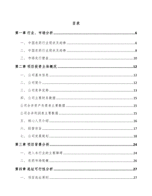 宁夏农药中间体项目可行性研究报告.docx