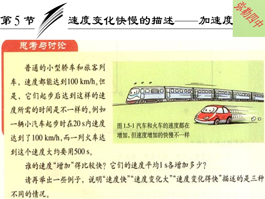 速度变化快慢的描述—加速度.ppt_第1页