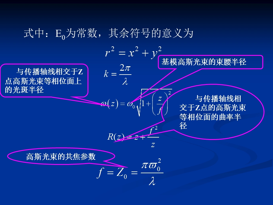 高斯光束的基本性质及特征参数r.ppt_第3页