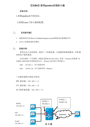 信息安全实验报告Linux下的防火墙配置.docx